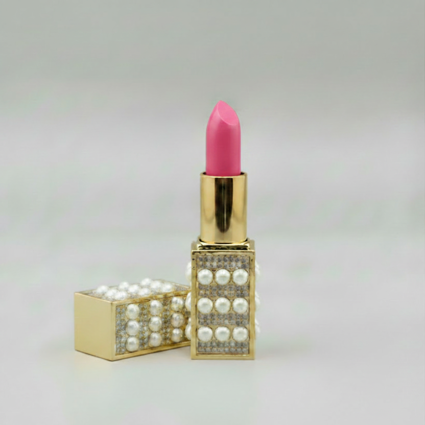 Gold Pearl Luxe - 09 Pink Passion lipstick in bright bubblegum pink shade